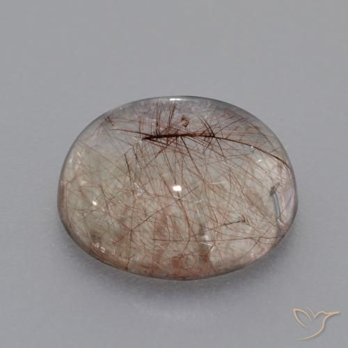Quarzo rutilo Chiaro con il marrone naturale da 4.46 ct, Rotondo, Trasparente