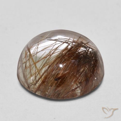 Quarzo rutilo Chiaro con il marrone naturale da 5.10 ct, Rotondo, Trasparente