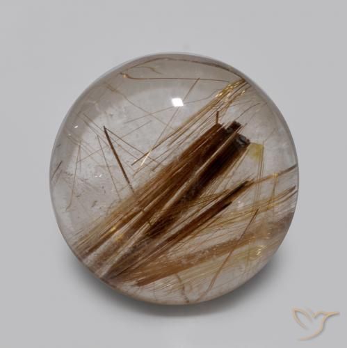 4.50ct Naturale Chiaro con il marrone Quarzo rutilo, Rotondo, Traslucido