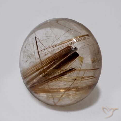 Quarzo rutilo Chiaro con il marrone naturale da 4.50 ct, Rotondo, Traslucido