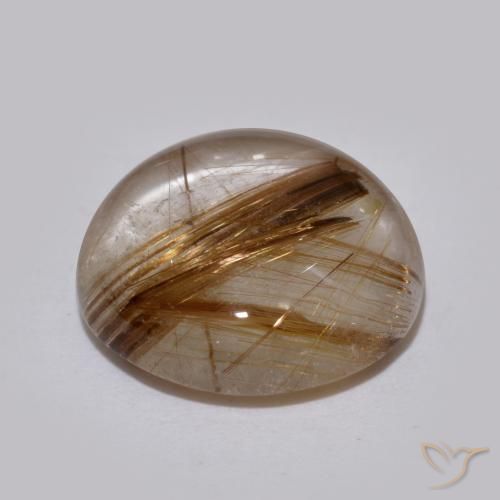 Quarzo rutilo Chiaro con il marrone naturale da 4.50 ct, Rotondo, Traslucido