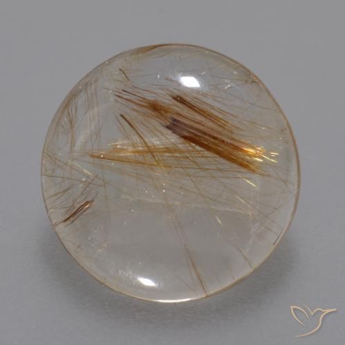 4.23ct Naturale Marrone fulvo molto chiaro Quarzo rutilo, Rotondo, Trasparente