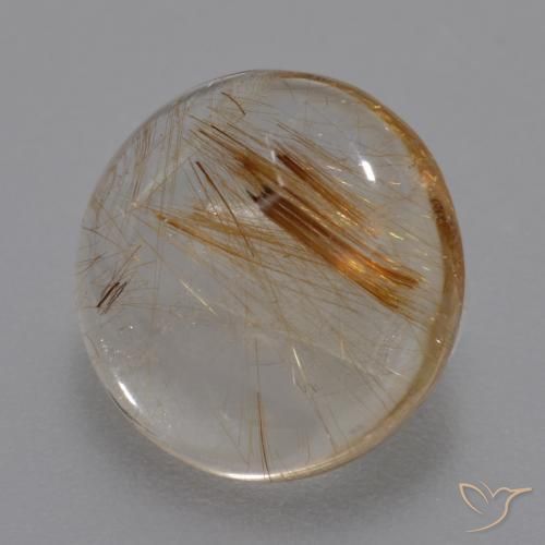 Quarzo rutilo Marrone fulvo molto chiaro naturale da 4.23 ct, Rotondo, Trasparente