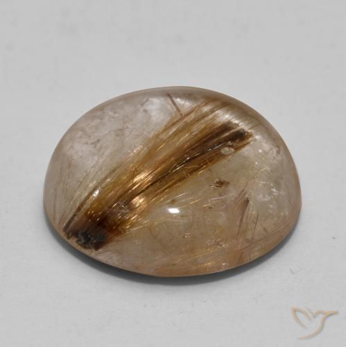 Quarzo rutilo Chiaro con il marrone naturale da 8.25 ct, Rotondo, Trasparente