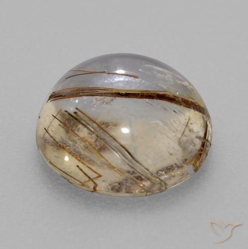 Quarzo rutilo Chiaro con il marrone naturale da 4.76 ct, Rotondo, Trasparente