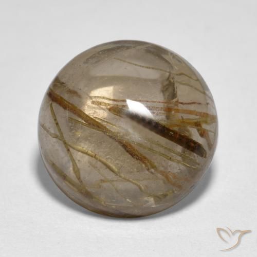 5.31ct Naturale Chiaro con il marrone Quarzo rutilo, Rotondo, Trasparente