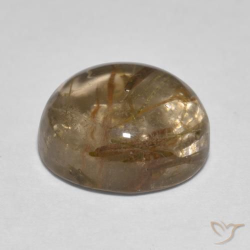 Quarzo rutilo Chiaro con il marrone naturale da 5.31 ct, Rotondo, Trasparente