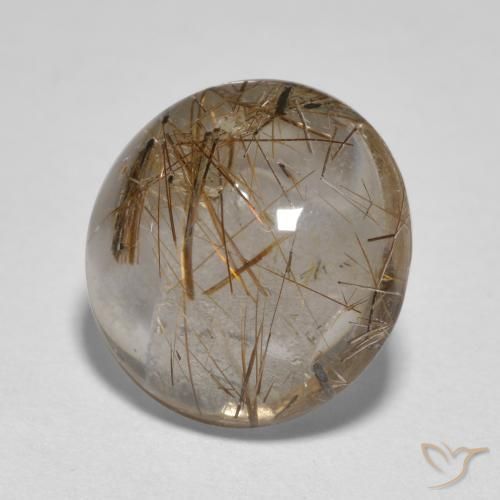 Quarzo rutilo Chiaro con il marrone naturale da 3.75 ct, Rotondo, Trasparente