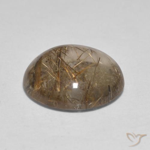 Quarzo rutilo Chiaro con il marrone naturale da 3.75 ct, Rotondo, Trasparente