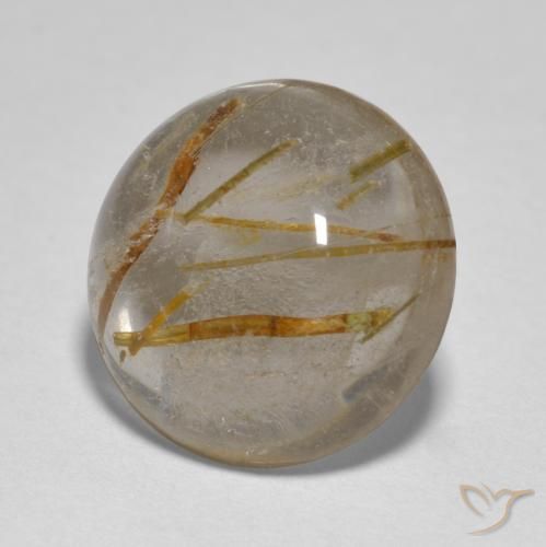 Quarzo rutilo Marrone caldo naturale da 4.96 ct, Rotondo, Trasparente