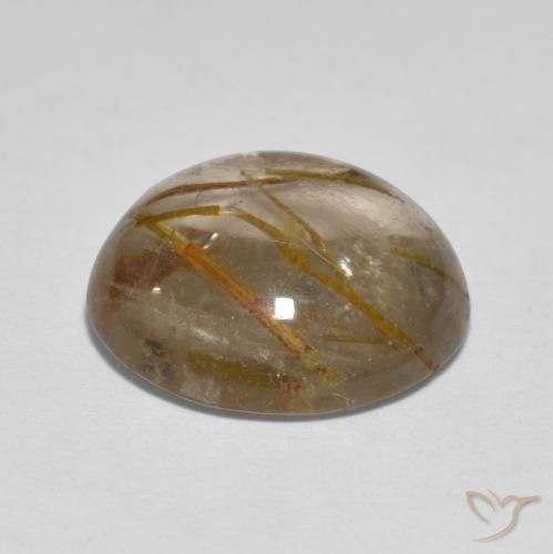Quarzo rutilo Marrone caldo naturale da 4.96 ct, Rotondo, Trasparente
