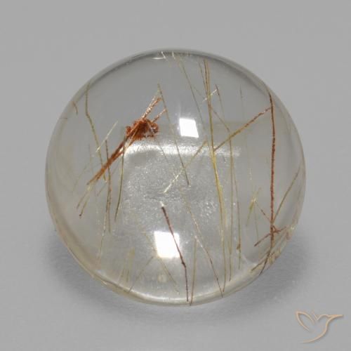 5.60ct Naturale Trasparente con rame Quarzo rutilo, Rotondo, Trasparente