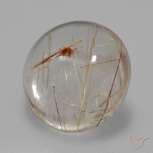 Quarzo rutilo Trasparente con rame naturale da 5.60 ct, Rotondo, Trasparente