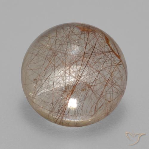 4.02ct Naturale Trasparente con rame Quarzo rutilo, Rotondo, Trasparente