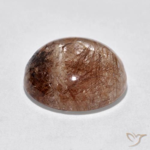 Quarzo rutilo Chiaro con il marrone naturale da 5.88 ct, Taglio rotondo, Traslucido