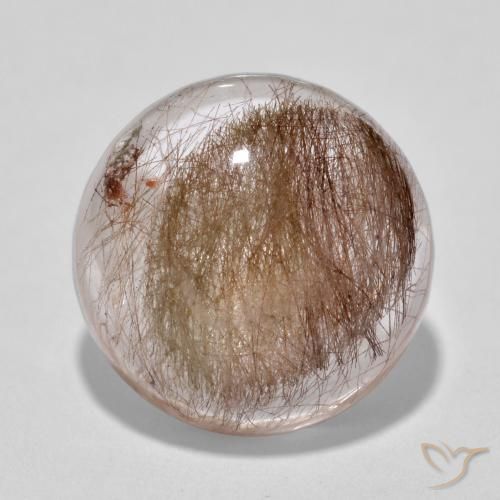 6.73ct Naturale Chiaro con il marrone Quarzo rutilo, Rotondo, Traslucido