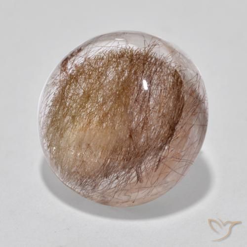 Quarzo rutilo Chiaro con il marrone naturale da 6.73 ct, Rotondo, Traslucido