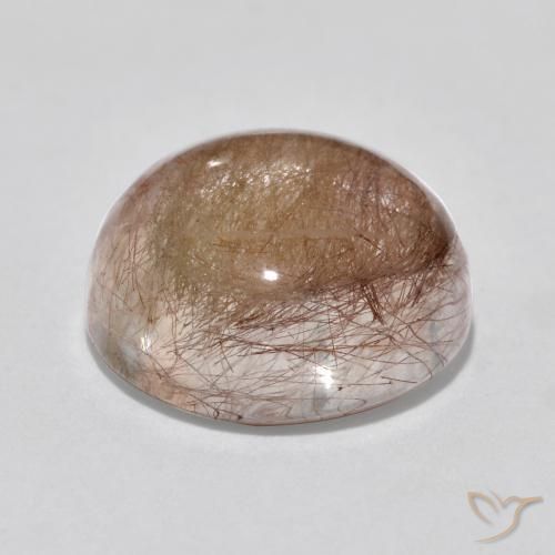 Quarzo rutilo Chiaro con il marrone naturale da 6.73 ct, Rotondo, Traslucido
