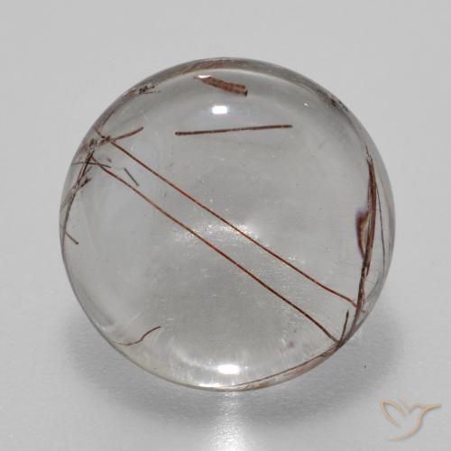 6.08ct Naturale Chiaro con il marrone Quarzo rutilo, Rotondo, Trasparente