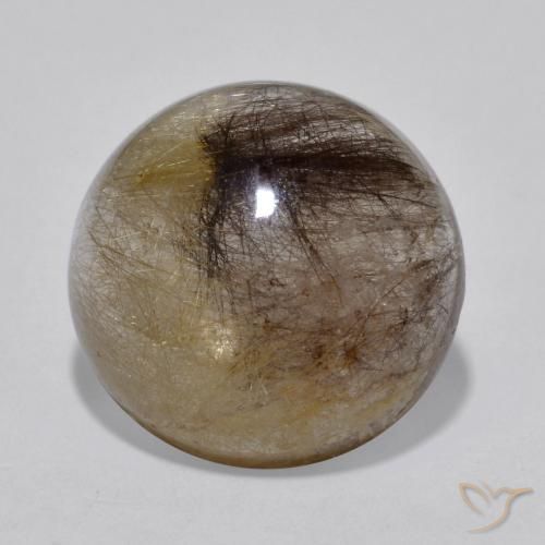 5.77ct Naturale Chiaro con il marrone Quarzo rutilo, Rotondo, Traslucido