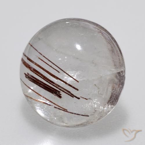 Quarzo rutilo Chiaro con il marrone naturale da 7.00 ct, Rotondo, Trasparente
