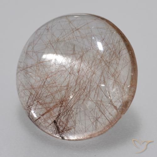 Quarzo rutilo Chiaro con il marrone naturale da 5.55 ct, Rotondo, Trasparente