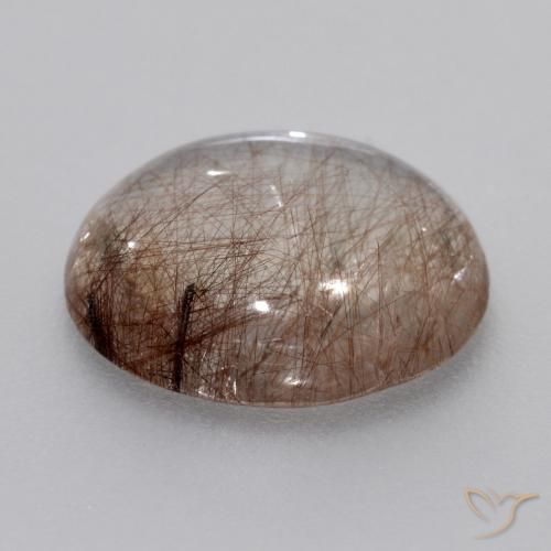 Quarzo rutilo Chiaro con il marrone naturale da 5.55 ct, Rotondo, Trasparente