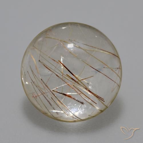 5.93ct Naturale Chiaro con il marrone Quarzo rutilo, Rotondo, Trasparente