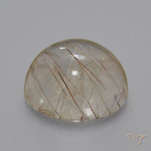 Quarzo rutilo Chiaro con il marrone naturale da 5.93 ct, Rotondo, Trasparente