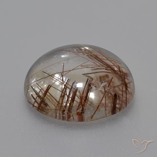 Quarzo rutilo Chiaro con il marrone naturale da 6.52 ct, Rotondo, Trasparente