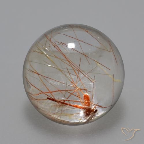 6.20ct Naturale Trasparente con rame Quarzo rutilo, Rotondo, Trasparente