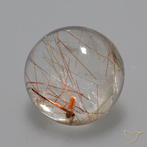Quarzo rutilo Trasparente con rame naturale da 6.20 ct, Rotondo, Trasparente