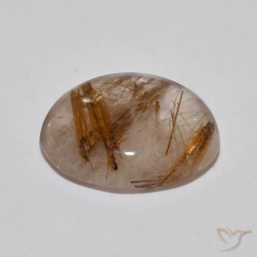 Quarzo rutilo Chiaro con il marrone naturale da 4.09 ct, Rotondo, Trasparente