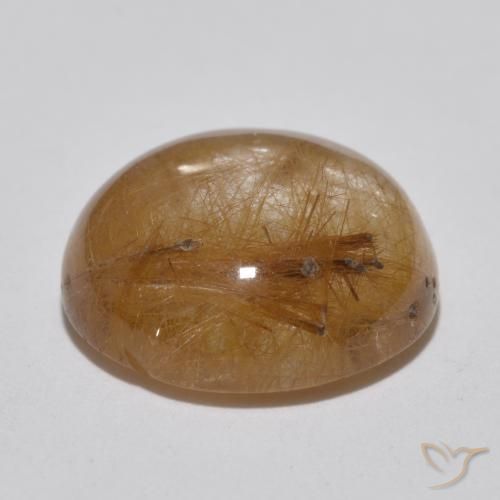 Quarzo rutilo Marrone fulvo molto chiaro naturale da 7.14 ct, Rotondo, Traslucido