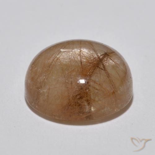 Quarzo rutilo Marrone fulvo molto chiaro naturale da 6.99 ct, Rotondo, Traslucido