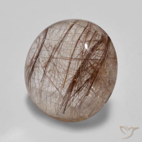 Quarzo rutilo Chiaro con il marrone naturale da 5.01 ct, Rotondo, Trasparente