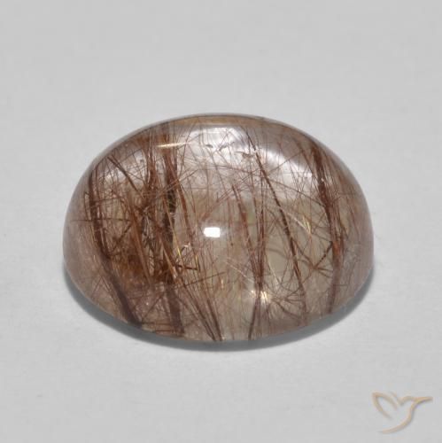 Quarzo rutilo Chiaro con il marrone naturale da 5.01 ct, Rotondo, Trasparente