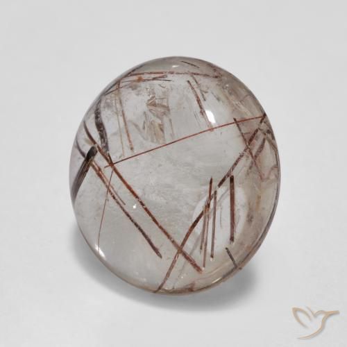 Quarzo rutilo Chiaro con il marrone naturale da 3.40 ct, Rotondo, Trasparente
