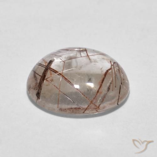 Quarzo rutilo Chiaro con il marrone naturale da 3.40 ct, Rotondo, Trasparente