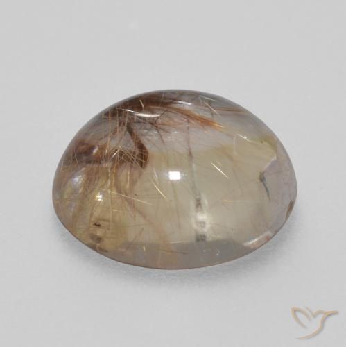 Quarzo rutilo Chiaro con il marrone naturale da 5.38 ct, Rotondo, Trasparente