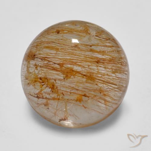 5.67ct Naturale Marrone caldo Quarzo rutilo, Rotondo, Traslucido