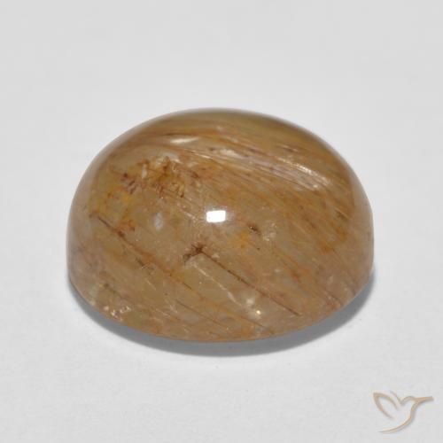 Quarzo rutilo Marrone caldo naturale da 5.67 ct, Rotondo, Traslucido
