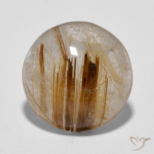 4.31ct Naturale Marrone caldo Quarzo rutilo, Rotondo, Traslucido