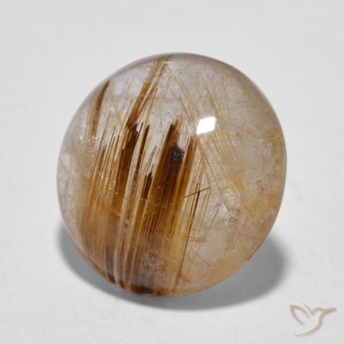 Quarzo rutilo Marrone caldo naturale da 4.31 ct, Rotondo, Traslucido