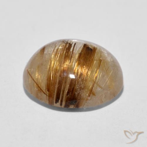 Quarzo rutilo Marrone caldo naturale da 4.31 ct, Rotondo, Traslucido