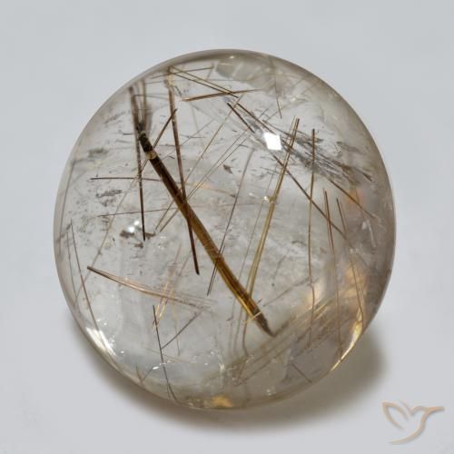 Quarzo rutilo Chiaro con il marrone naturale da 5.07 ct, Rotondo, Trasparente