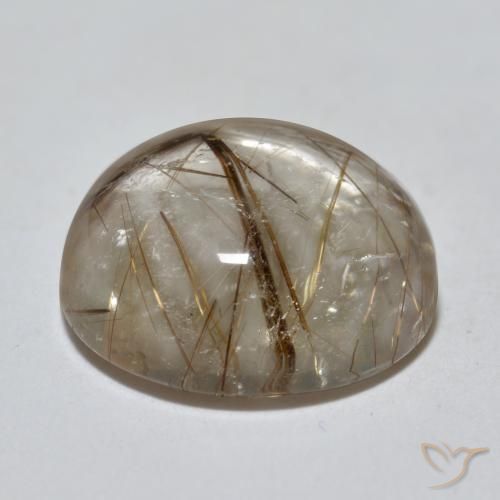 Quarzo rutilo Chiaro con il marrone naturale da 5.07 ct, Rotondo, Trasparente