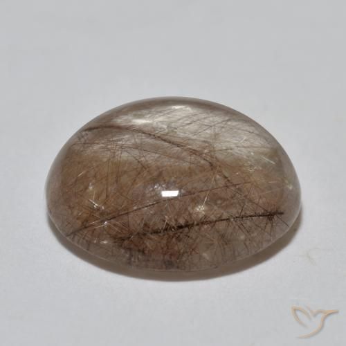 Quarzo rutilo Chiaro con il marrone naturale da 3.82 ct, Rotondo, Trasparente