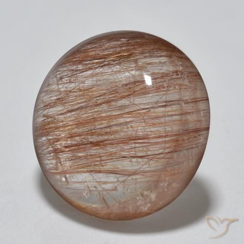 Quarzo rutilo Marrone Chiaro Cannella naturale da 3.96 ct, Rotondo, Traslucido