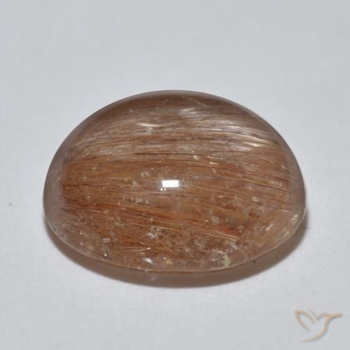 Quarzo rutilo Marrone Chiaro Cannella naturale da 3.96 ct, Rotondo, Traslucido